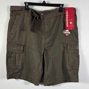 Unionbay Survivor Cargo Shorts Khaki Belted Mens Size 42 Vintage Classic